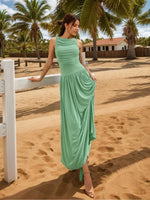 Ruched Sleeveless Maxi Dress - Ladyez