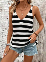 Striped V-Neck Tank