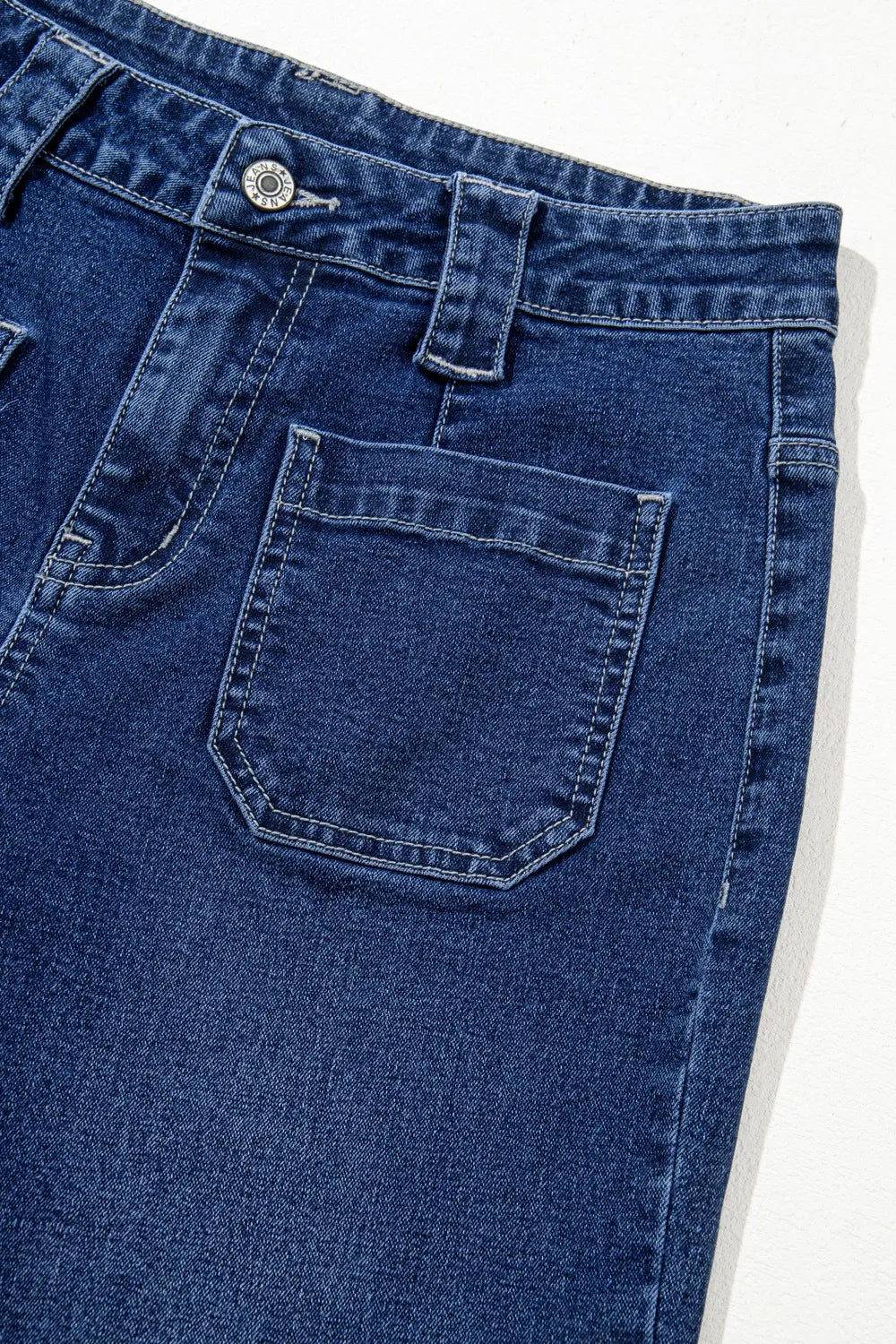 Wide Leg Pocketed High Waist Jeans - Ladyez