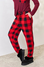 Zenana Full Size Plaid Round Neck Top and Pants Pajama Set - Ladyez