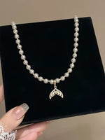 Pearl Mermaid Tail Pendant Necklace