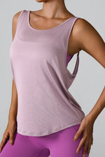 Crisscross Round Neck Active Tank - Ladyez