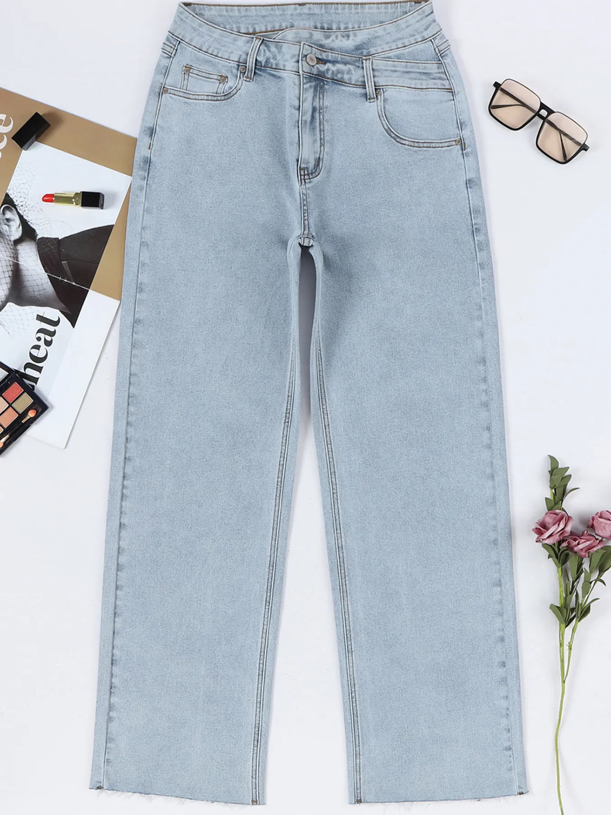 Wide Leg Jeans - Ladyez