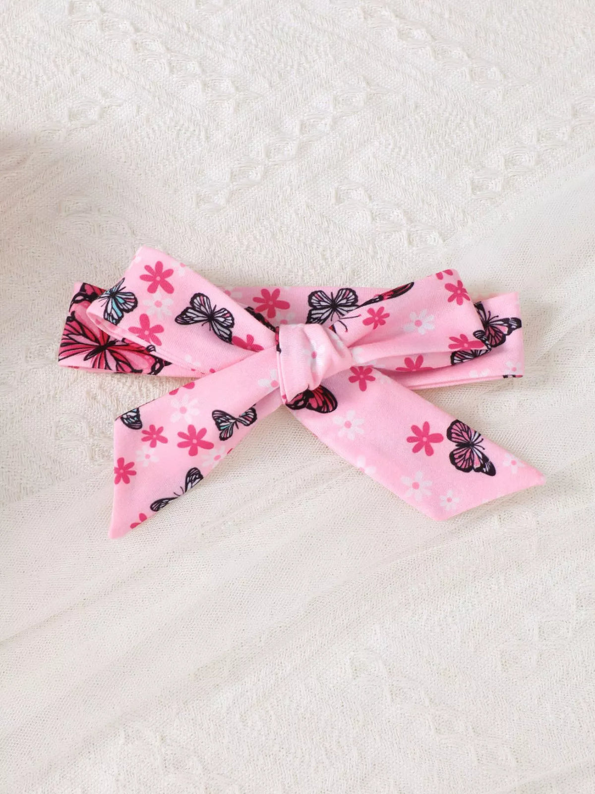 Children's Little Sister Butterfly Print Ruffle Trim Set