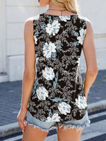 Printed Scoop Neck Wide Strap Tank