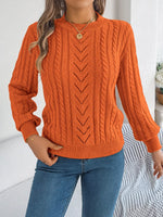 Cable-Knit Round Neck Sweater