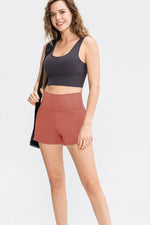 Wide Waistband Sports Shorts with Pockets - Ladyez