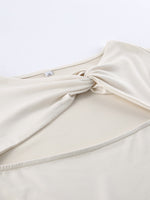 Cutout Knot Front Long Sleeve Top