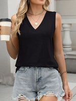 Classic V-Neck Sleeveless Tank Top - Ladyez