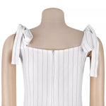 Striped Tie-Shoulder Wide Leg Jumpsuit
