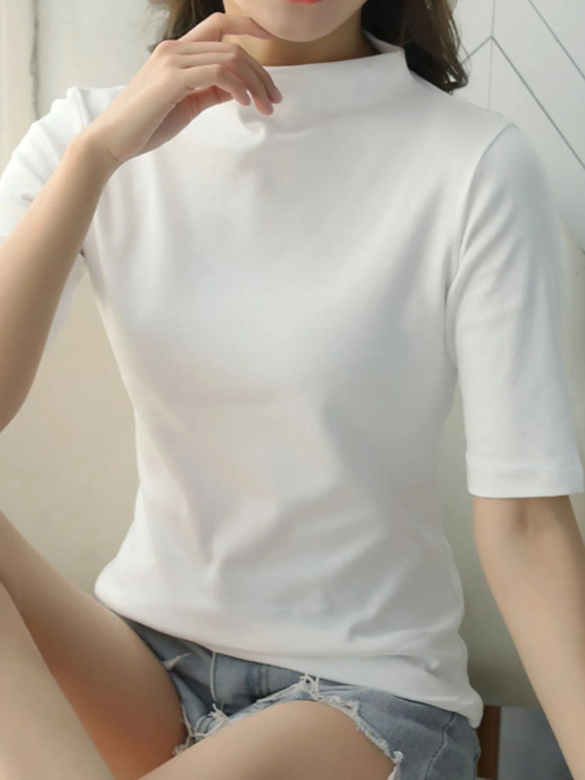 Solid Color Short Sleeve T-Shirt