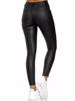 High-Waisted Leather Skinny Pants