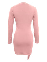 Round Neck Long Sleeve Bodycon Dress