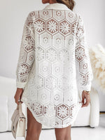 Lace Button Up Shirt and Shorts Set