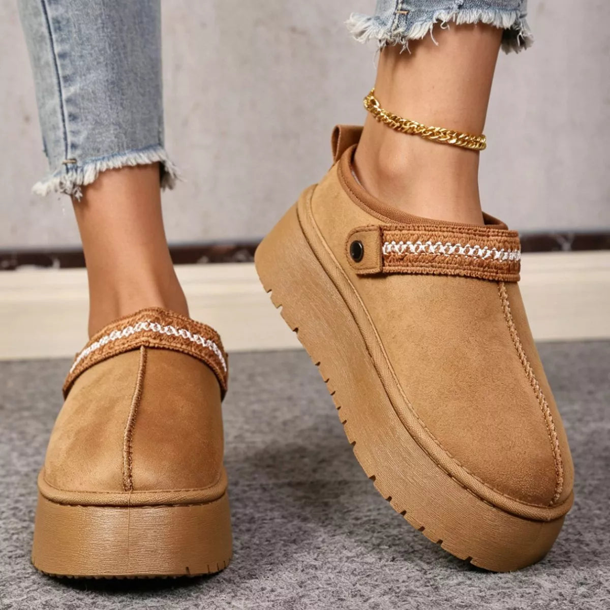 Platform Suede Fur-Lined Boots