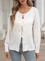 Tie-Front Long Sleeve Cardigan
