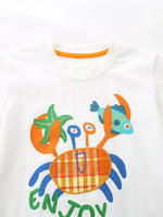 Children's Crab Graphic Tee & Plaid Shorts Set