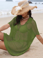 Hollow Out Collared Neck Cover-Up - Ladyez