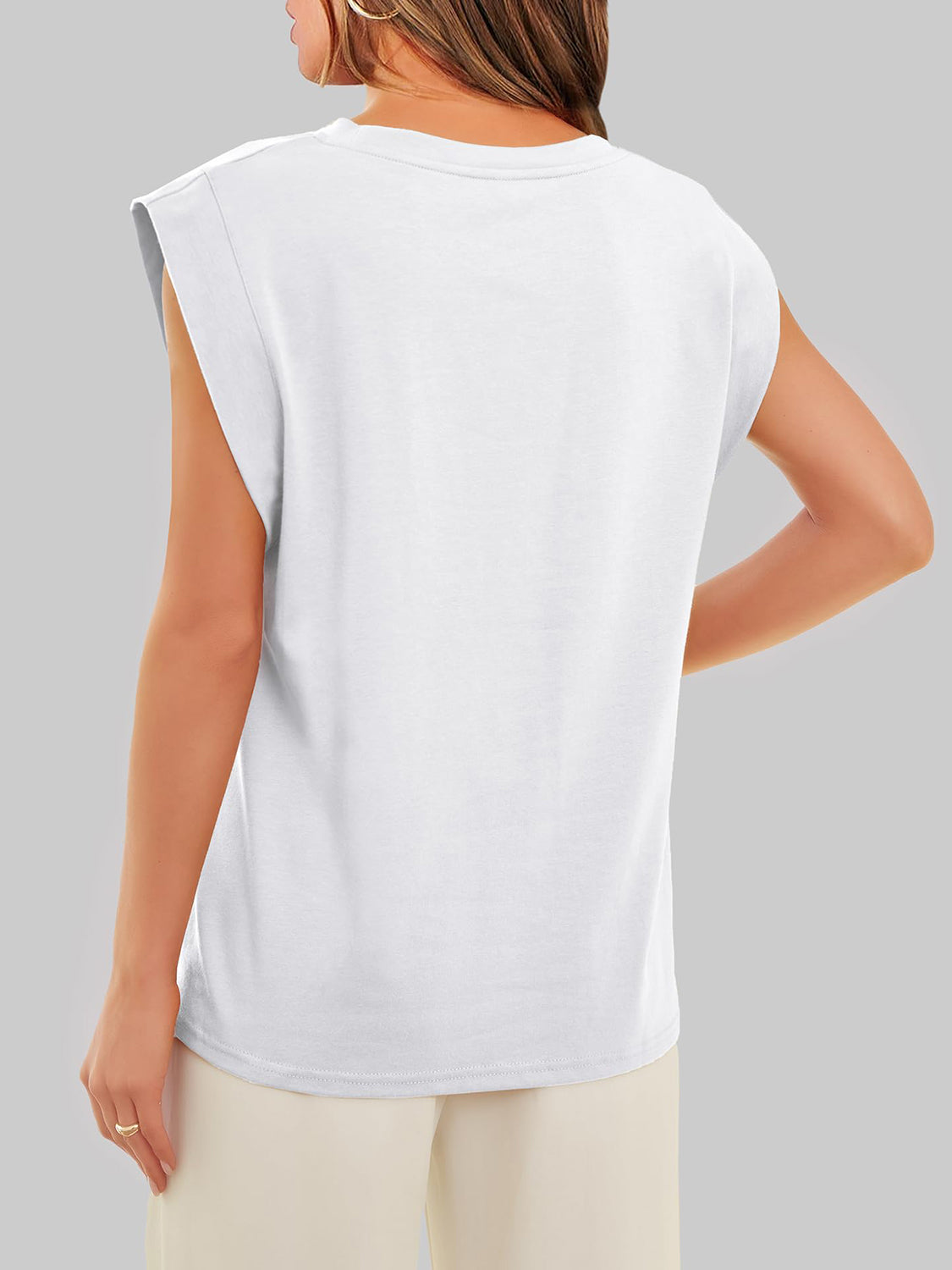 Florira Round Neck Cap Sleeve T-Shirt - Ladyez