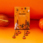 Halloween Pumpkin Chain Drop Earrings