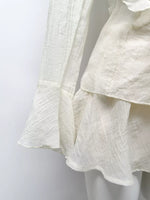 Ruffle Trimmed Blouse and Skirt Set