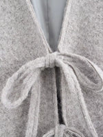 Textured Knit Tie-Front Outerwear