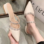 Rhinestone Embellished Pointed Toe Sandals