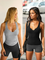 2 Piece Ribbed Wide Strap Tank