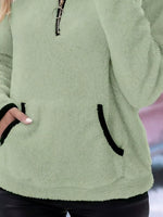 Full Size Cozy Fleece Quarter Zip Long Sleeve Sweatshirt Plus Size