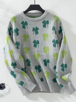 Clover Round Neck Long Sleeve Sweater