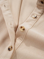 Corduroy Half Button Collared Long Sleeve Mini Dress