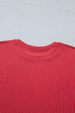 Twisted Rib Vintage USA Letter Printed T Shirt