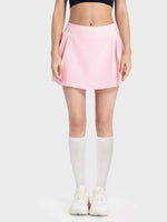 Millennia Pleated Detail Mid-Rise Waist Active Skirt - Ladyez