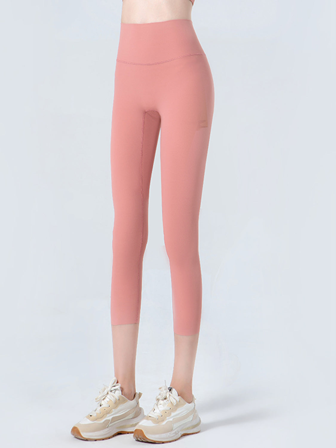Wide Waistband Cropped Sports Leggings - Ladyez
