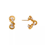 18K Gold-Plated Pearl Earrings