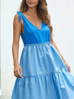 Colorblock Tiered Midi Tank Dress