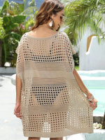 Crochet Knit Beach Cover Up Dress - Ladyez