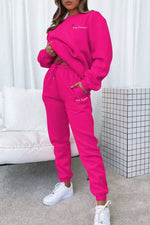 Round Neck Sweatshirt and Joggers Set