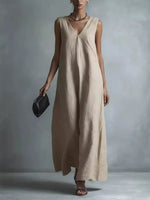 Full Size V-Neck Sleeveless Maxi Dress Plus Size