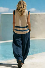 Sleeveless Top and Wide Leg Pants Set