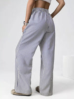 Striped High-Waisted Wide Leg Pants
