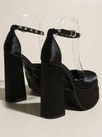 Platform High Heel Ankle Strap Pumps - Ladyez