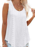 Eyelet Scoop Neck Tank