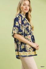 Umgee Apricot Floral Boho Blouse