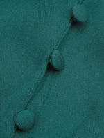 Ruffled Hem V-Neck Balloon Sleeve Dress