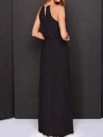 Pleated Sleeveless Maxi Tank Dress - Ladyez
