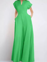 Full Size Notched Wide Leg Jumpsuit Plus Size