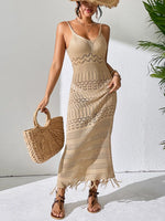 Openwork Scoop Neck Cover-Up Dress - Ladyez