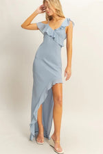 HYFVE Chiffon Ruffle Trim Midi Dress - Ladyez