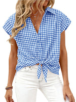 Gingham Print Button-Down Shirt
